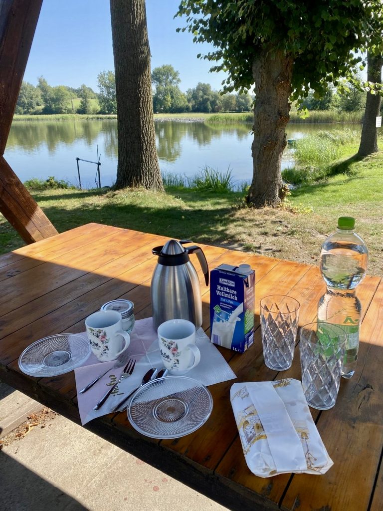 Überraschung, Picknick, See, Senioren